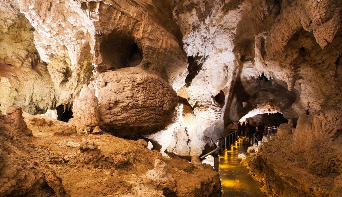 Explore the striking limestone formations of Ruakuri Caves.