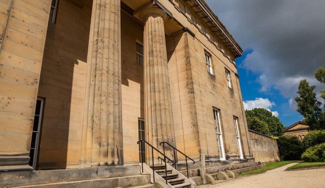 The Greek Revival portico at Belsay Hall.