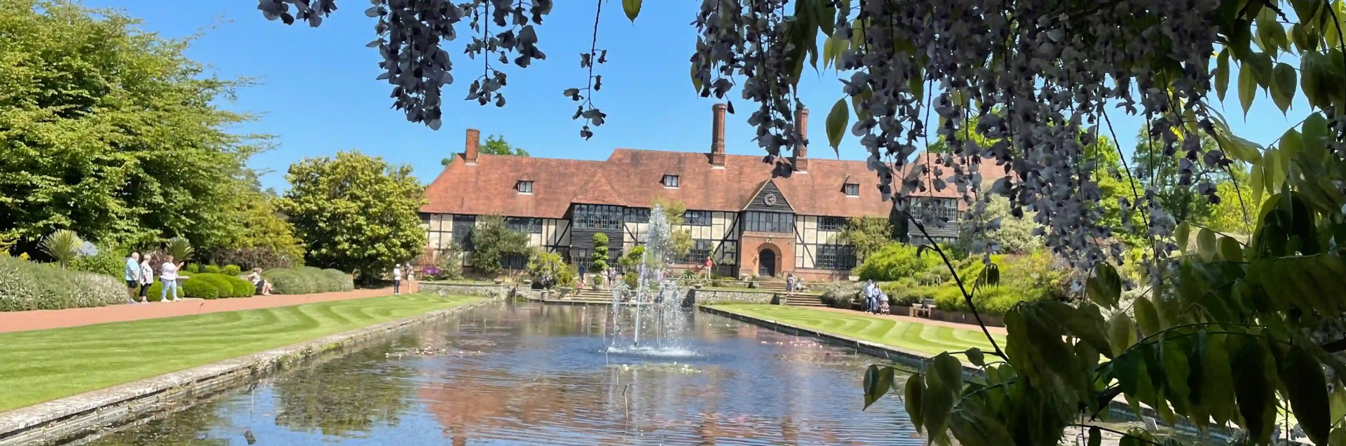 Enjoy the scenic gardens and fountains at RHS Wisley.